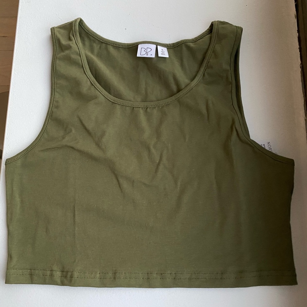 BP Brunt Olive Scoop Tank Crop Top - Picture 8 of 8